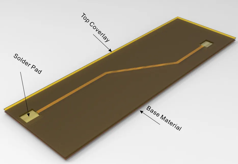 single sided flex pcb 3D image