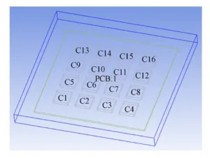 Fig.6 Example thermal simulation model of ICEPAK