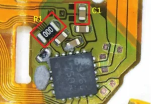 Figure 3 Shear test location on non detached solder joints of failed samples Figure 3 Shear test location on non detached solder joints of failed samples
