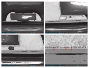 Figure 8 SEM image of the cross section of a resistive weld that did not detach from the failed product Figure 8 SEM image of the cross section of a resistive weld that did not detach from the failed product